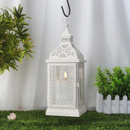 19'' High Decorative Hanging Lantern (cream) decorative candle lanterns with nature-inspired artwork - product view 2