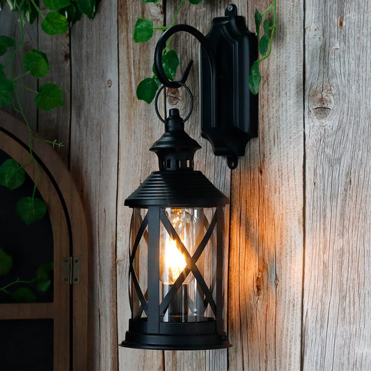 10''Tall Battery Powered Metal Lamp with Hook (Black)