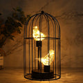 12"tall Battery Operated Birdcage Decorative Lamp battery operated lamps with nature-inspired artwork