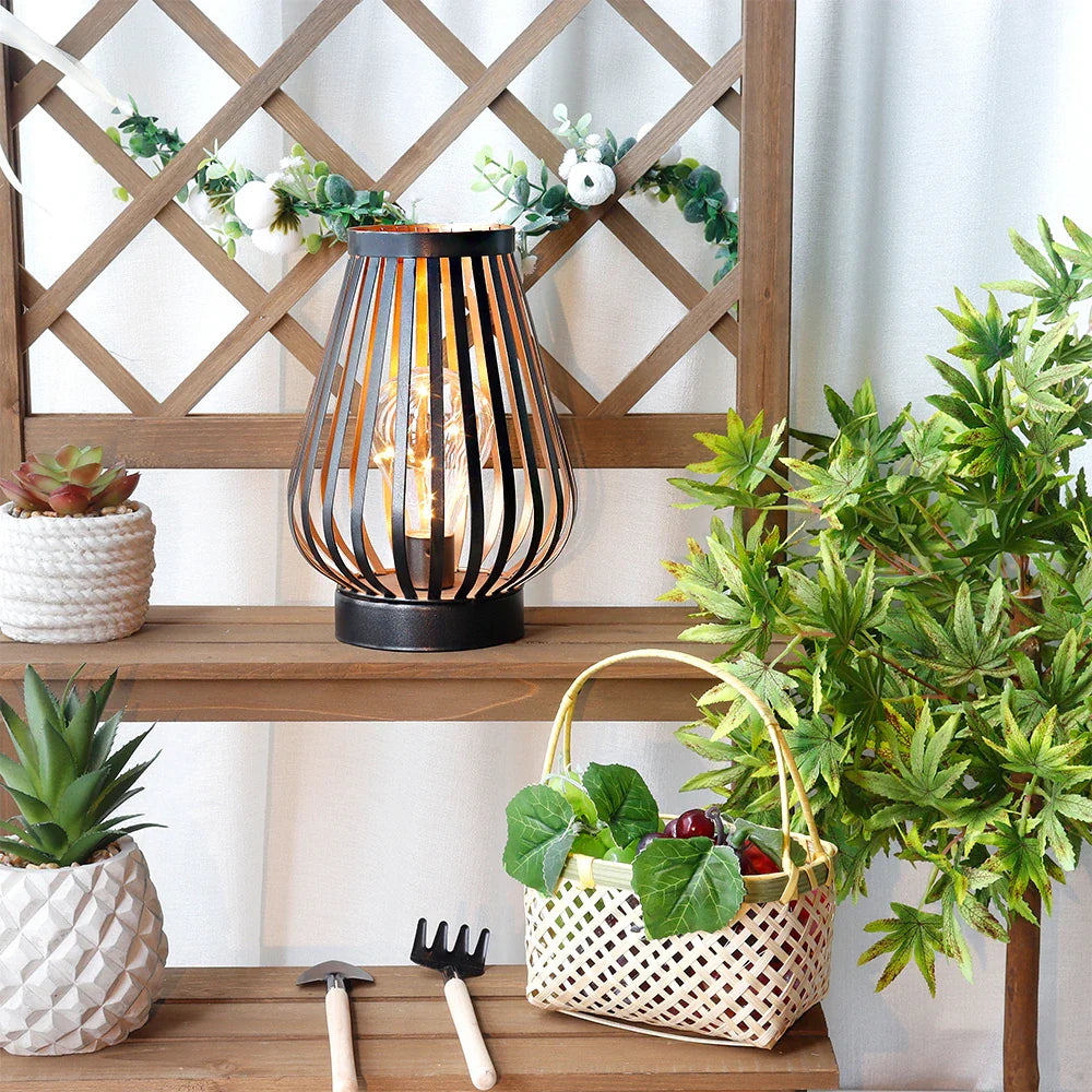8.7"h Battery Powered Outdoor Table Lamp battery operated lamps with nature-inspired artwork - product view 5