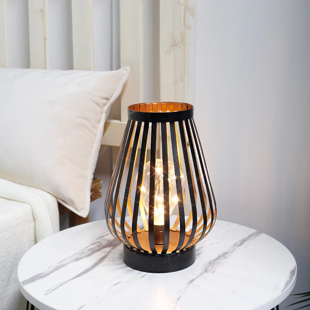 8.7"h Battery Powered Outdoor Table Lamp battery operated lamps with nature-inspired artwork - product view 2