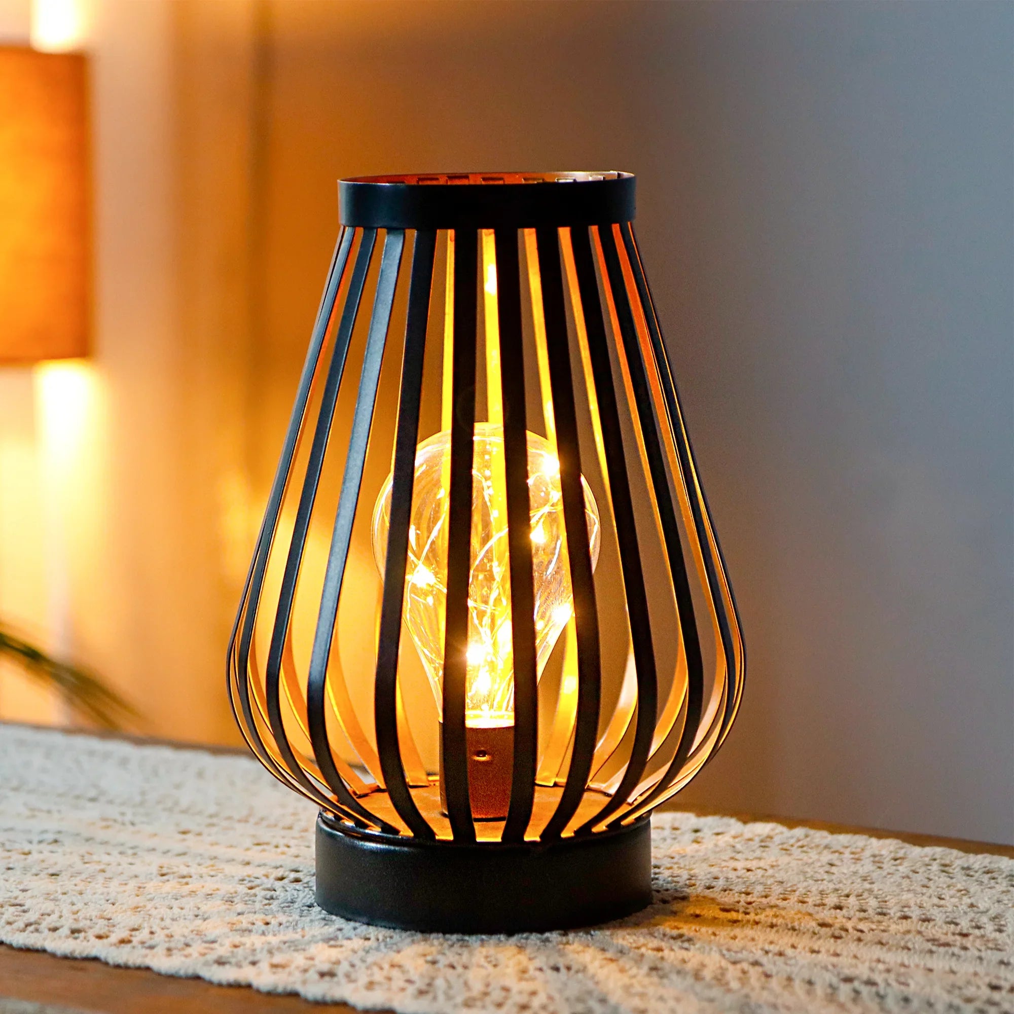 8.7"h Battery Powered Outdoor Table Lamp battery operated lamps with nature-inspired artwork - product view 3