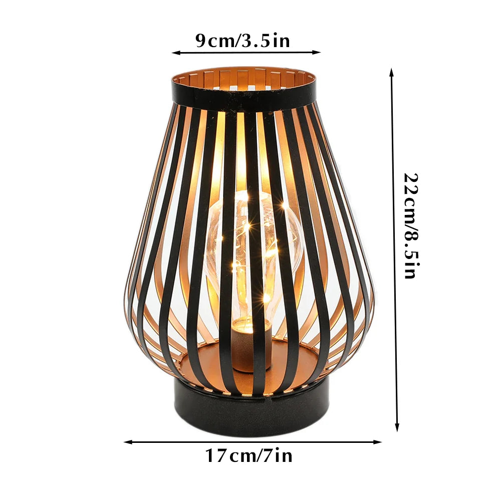 8.7"h Battery Powered Outdoor Table Lamp battery operated lamps with nature-inspired artwork - product view 4