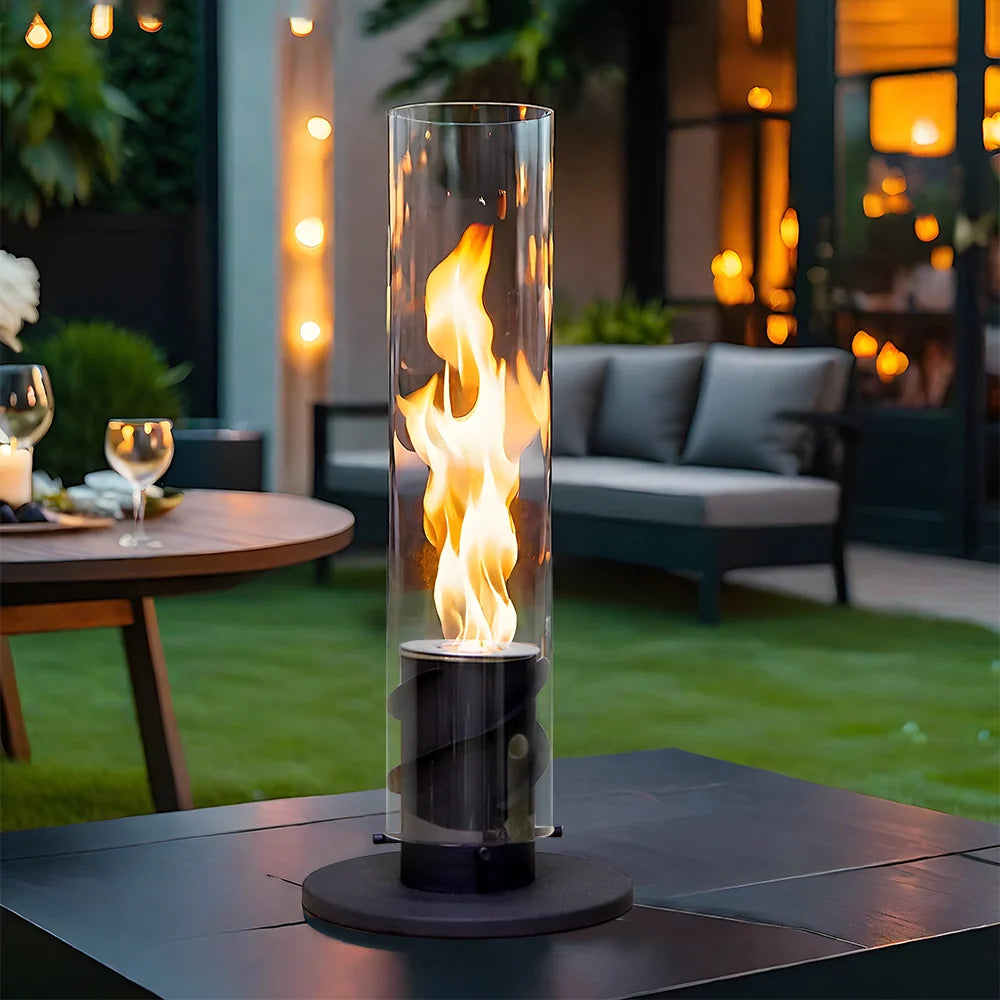 17''h Clean gel & ethanol fireplaces with nature-inspired artwork - product view 4