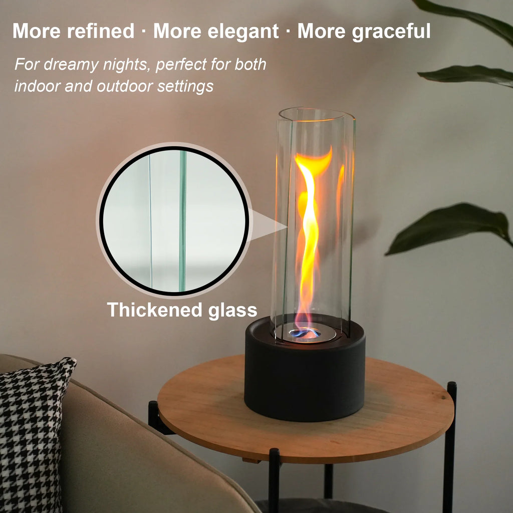 Cylindrical Bioethanol Vented uncategorized / needs cleanup with nature-inspired artwork - product view 3