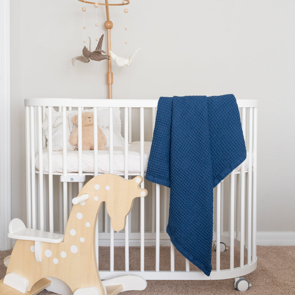 Waffle Baby Blanket home decor with nature-inspired artwork - product view 3