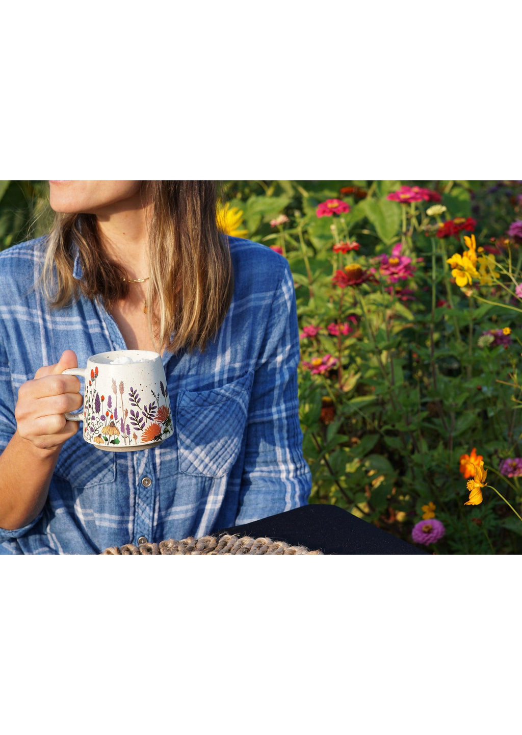 Blooming Butterfly ceramic mug with nature-inspired artwork - product view 3