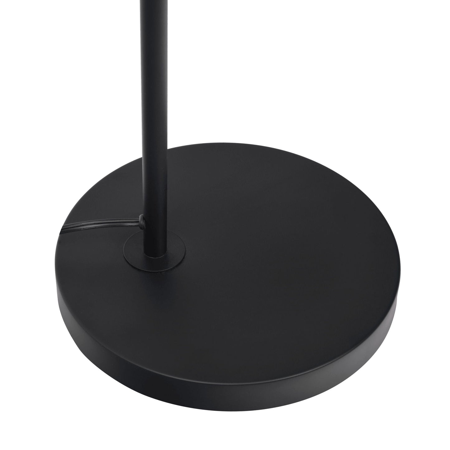 Black and White Floor Lamp With Wooded Table Base
