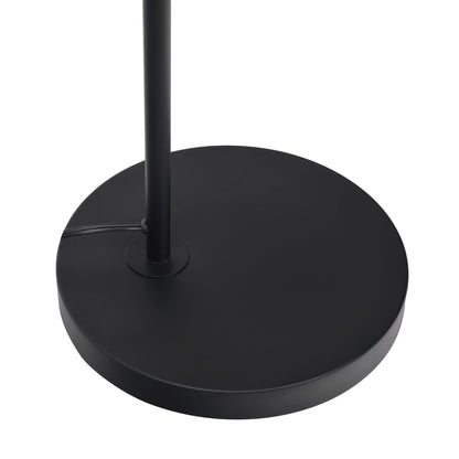 Black and White Floor Lamp With Wooded Table Base