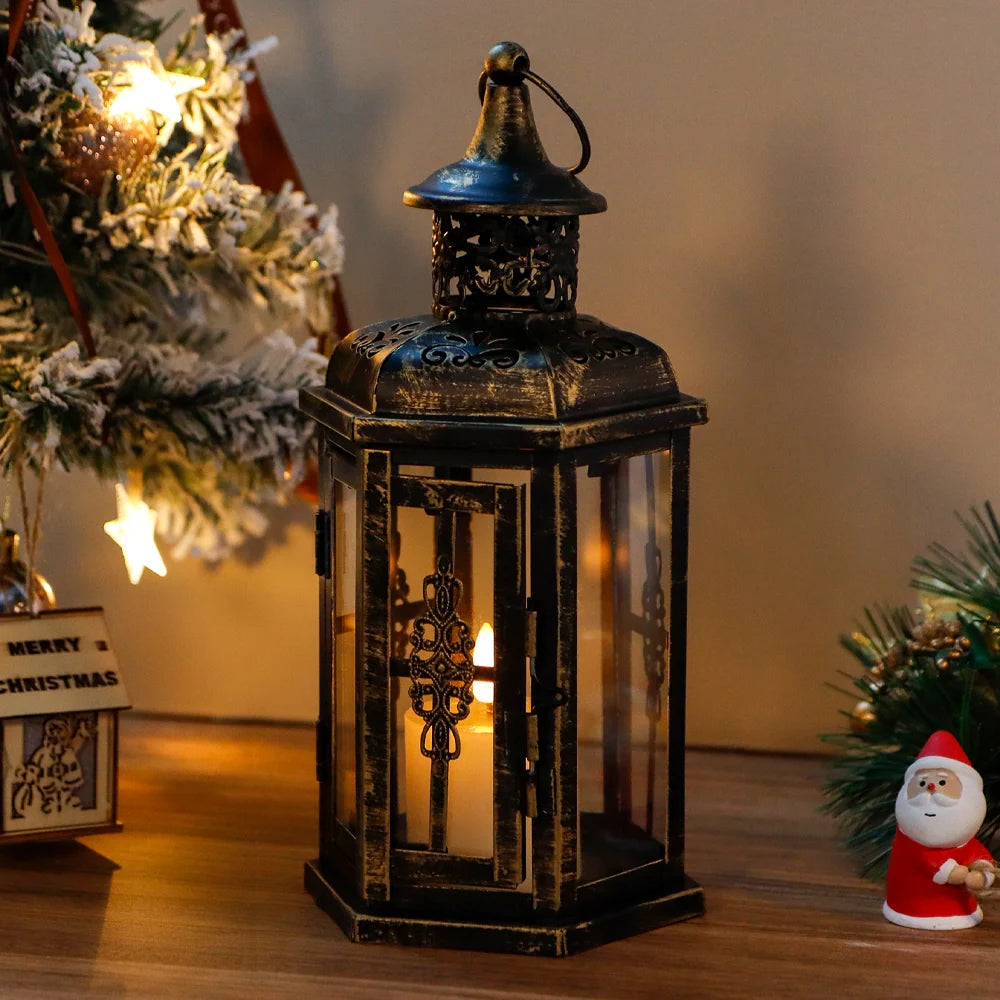 10inch High Decorative Candle Lantern decorative candle lanterns with nature-inspired artwork - product view 4