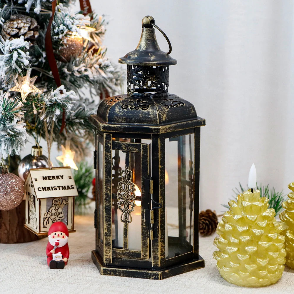 10inch High Decorative Candle Lantern decorative candle lanterns with nature-inspired artwork - product view 5