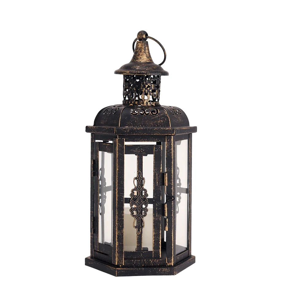 10inch High Decorative Candle Lantern decorative candle lanterns with nature-inspired artwork