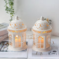 8.5 Inch High Decorative Lanterns ( Set of 2 ) decorative candle lanterns with nature-inspired artwork