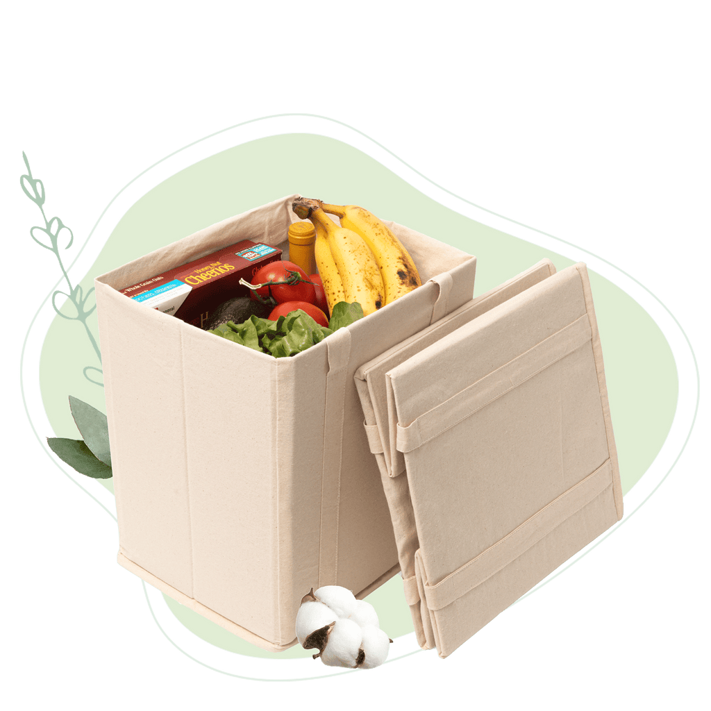 Collapsible Grocery Shopping Bags household storage bags with nature-inspired artwork