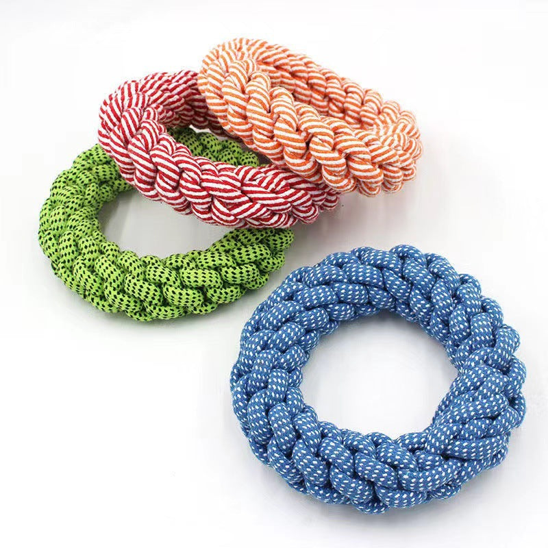 Cotton String Molar Braided Ring Knot Toy uncategorized / needs cleanup with nature-inspired artwork - product view 2