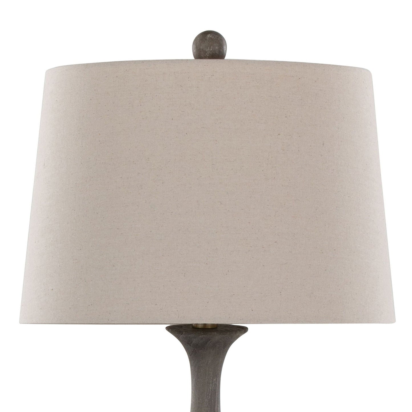 Gray or Dark Gray Rustic Farmhouse Faux Wood Table Lamps - Set of 2