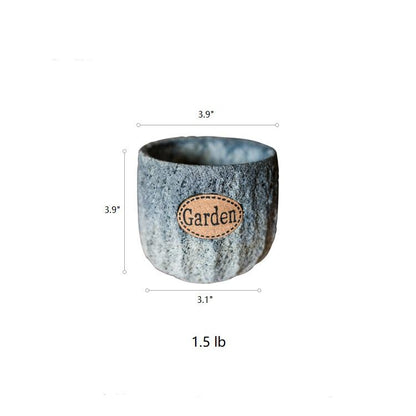 Small Gray Cement Planter, 3.9 Inches High