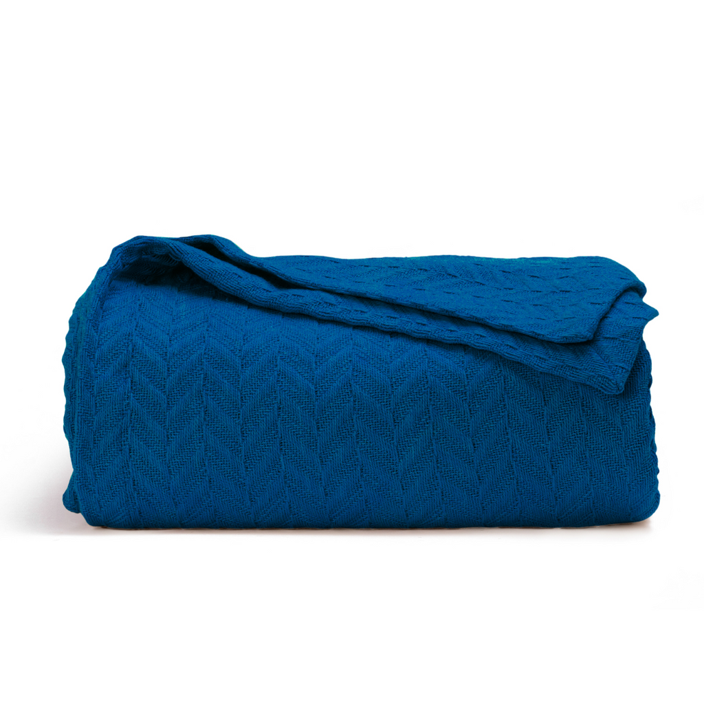 Herringbone Cotton Blanket home decor with nature-inspired artwork - product view 9