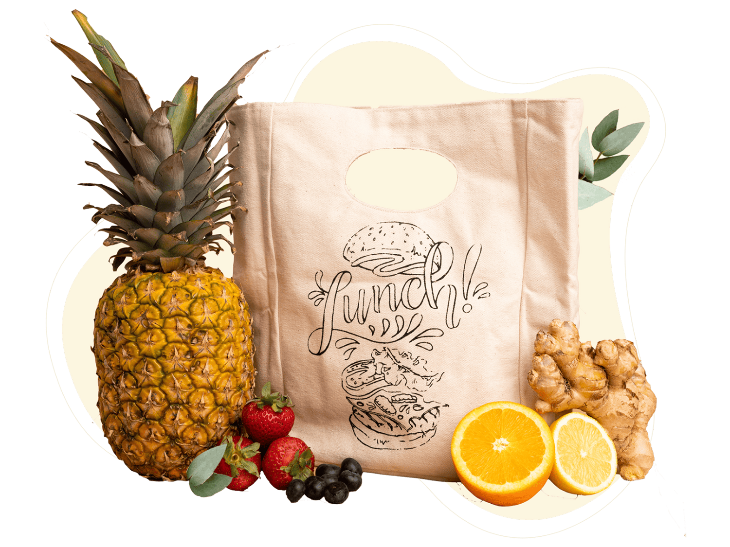Canvas Lunch Bag wall art with nature-inspired artwork - product view 3