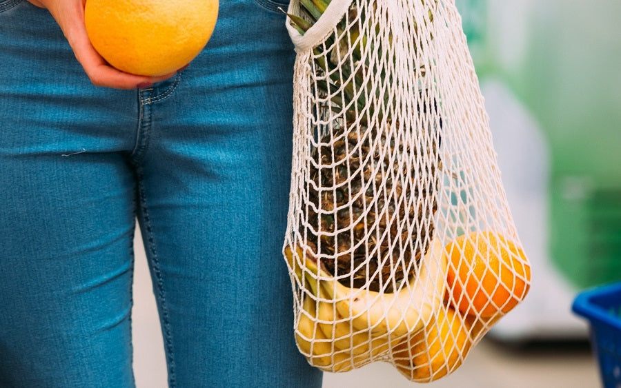 Mesh Shopping Bag beach totes with nature-inspired artwork - product view 2