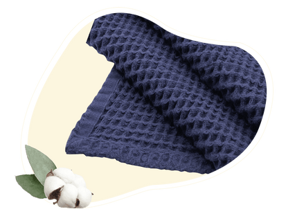 Waffle Weave Throw decor with nature-inspired artwork - product view 3