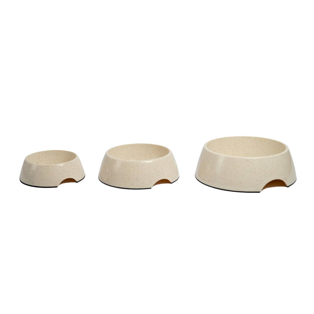 Country Living Set of 2 Natural Fiber Dog Bowls – White Swan bamboo bowls with nature-inspired artwork - product view 4