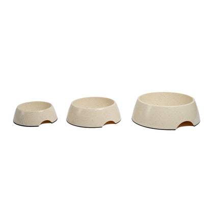 Country Living Set of 2 Natural Fiber Dog Bowls – White Swan bamboo bowls with nature-inspired artwork - product view 4