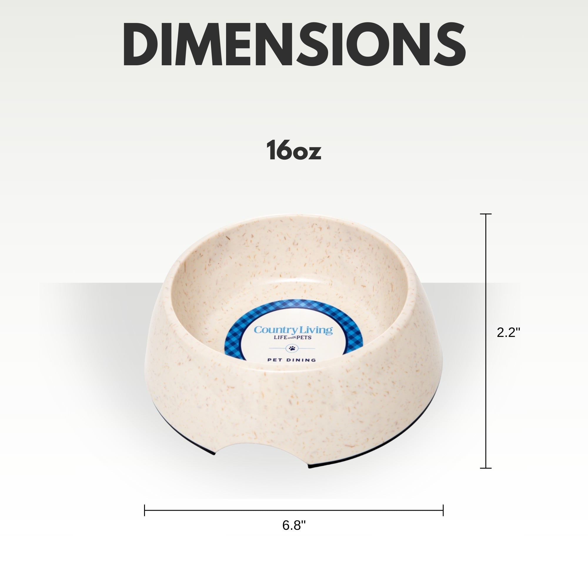 Country Living Set of 2 Natural Fiber Dog Bowls – White Swan bamboo bowls with nature-inspired artwork - product view 5