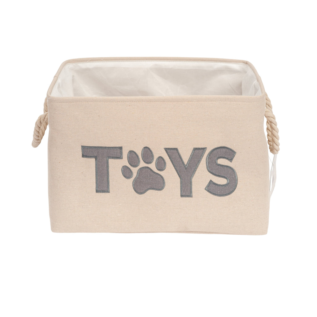 Country Living Foldable Fabric Dog Toy Storage Bin containers with nature-inspired artwork - product view 2