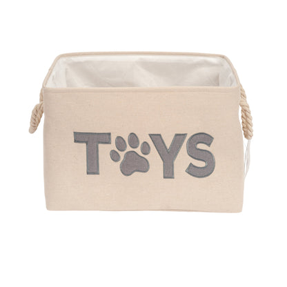Country Living Foldable Fabric Dog Toy Storage Bin containers with nature-inspired artwork - product view 2