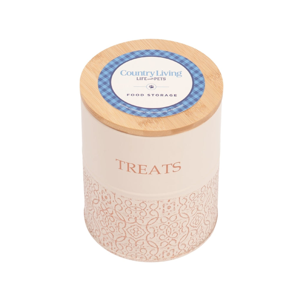 Country Living Dog Treat Canisters treat jar with nature-inspired artwork - product view 3