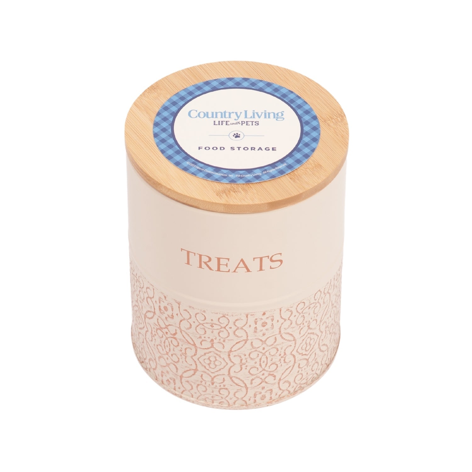 Country Living Dog Treat Canisters treat jar with nature-inspired artwork - product view 3