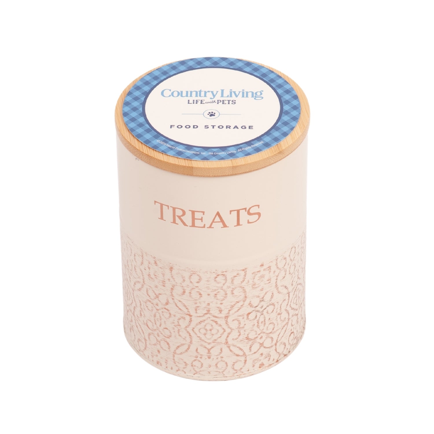 Country Living Dog Treat Canisters treat jar with nature-inspired artwork - product view 4