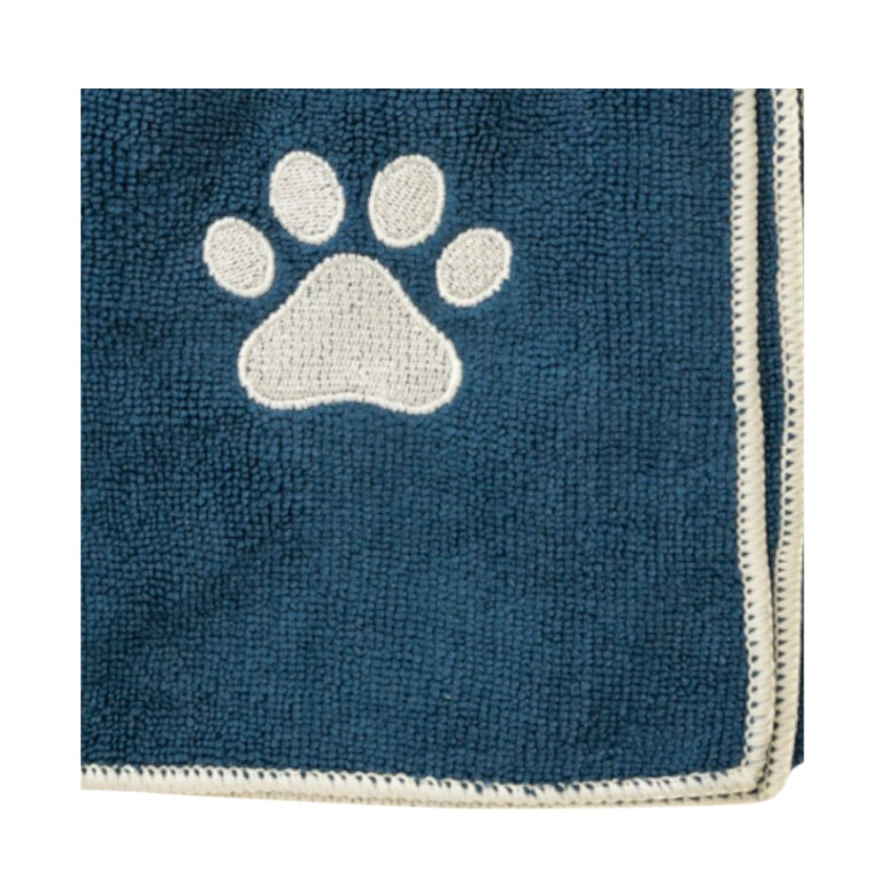 Country Living Large Marine Blue Microfiber Dog Bath Towel With wall art with nature-inspired artwork - product view 4