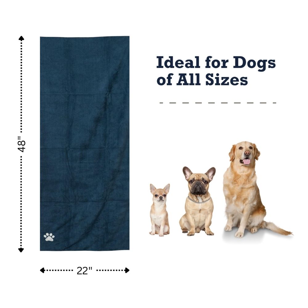 Country Living Large Marine Blue Microfiber Dog Bath Towel With wall art with nature-inspired artwork - product view 7