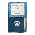 Country Living Large Marine Blue Microfiber Dog Bath Towel With wall art with nature-inspired artwork