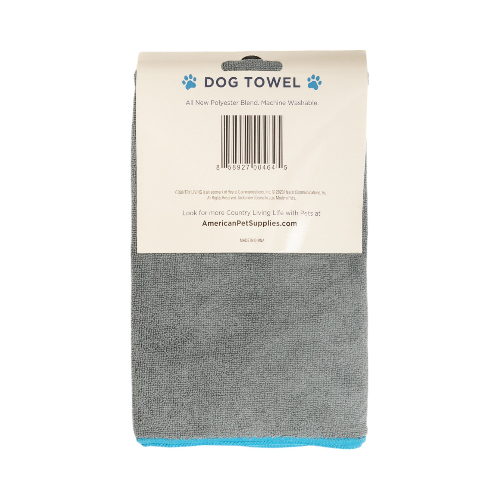 Country Living Large Gray Microfiber Dog Bath Towel with Teal wall art with nature-inspired artwork - product view 2