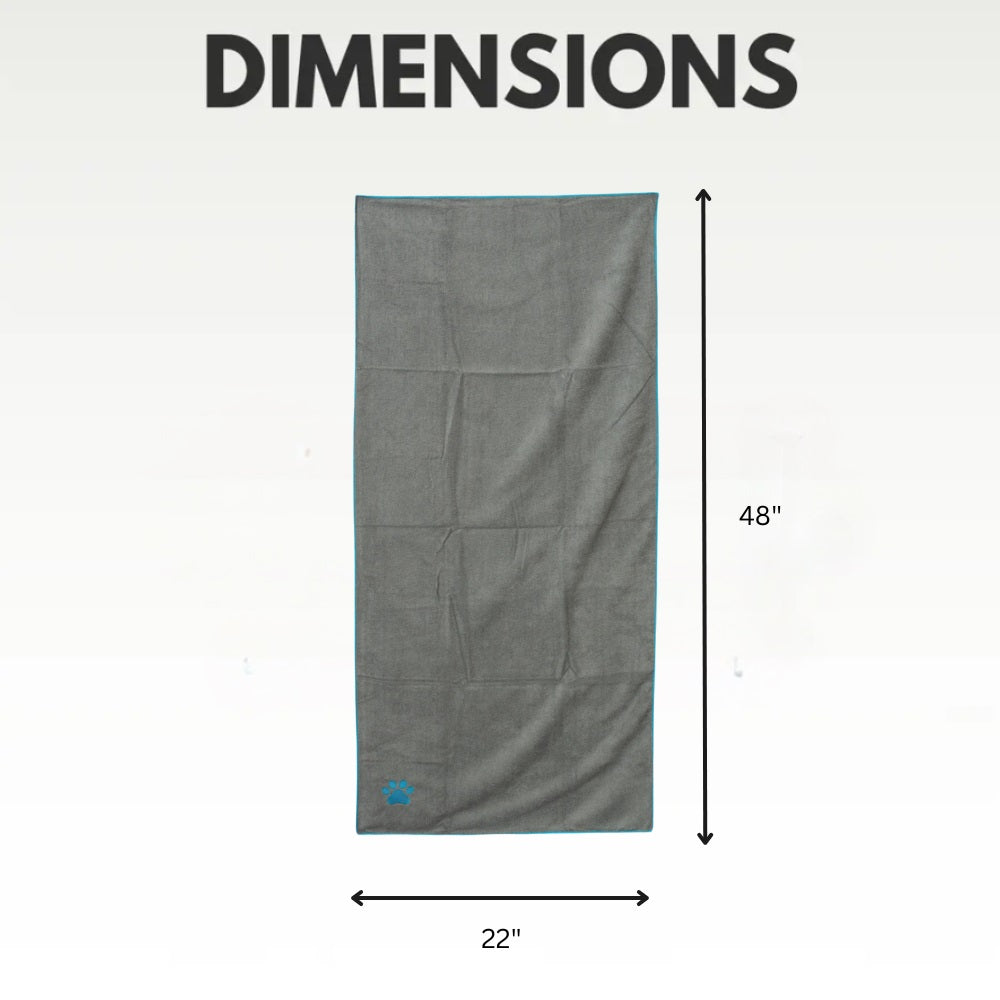 Country Living Large Gray Microfiber Dog Bath Towel with Teal wall art with nature-inspired artwork - product view 5