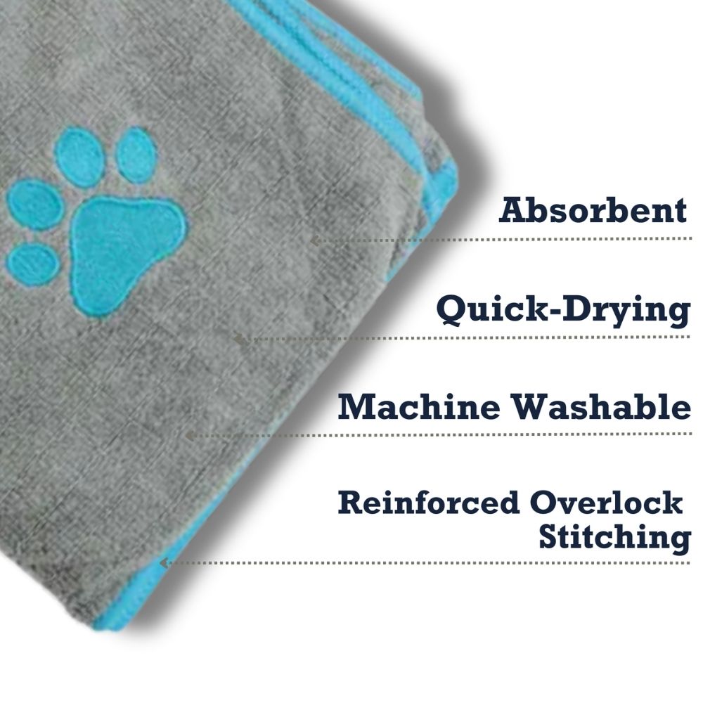 Country Living Large Gray Microfiber Dog Bath Towel with Teal wall art with nature-inspired artwork - product view 7
