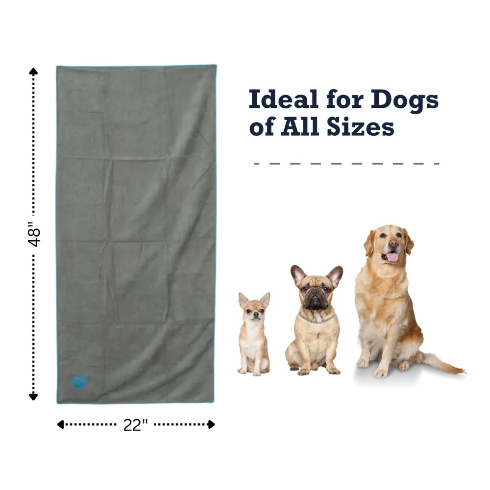 Country Living Large Gray Microfiber Dog Bath Towel with Teal wall art with nature-inspired artwork - product view 8