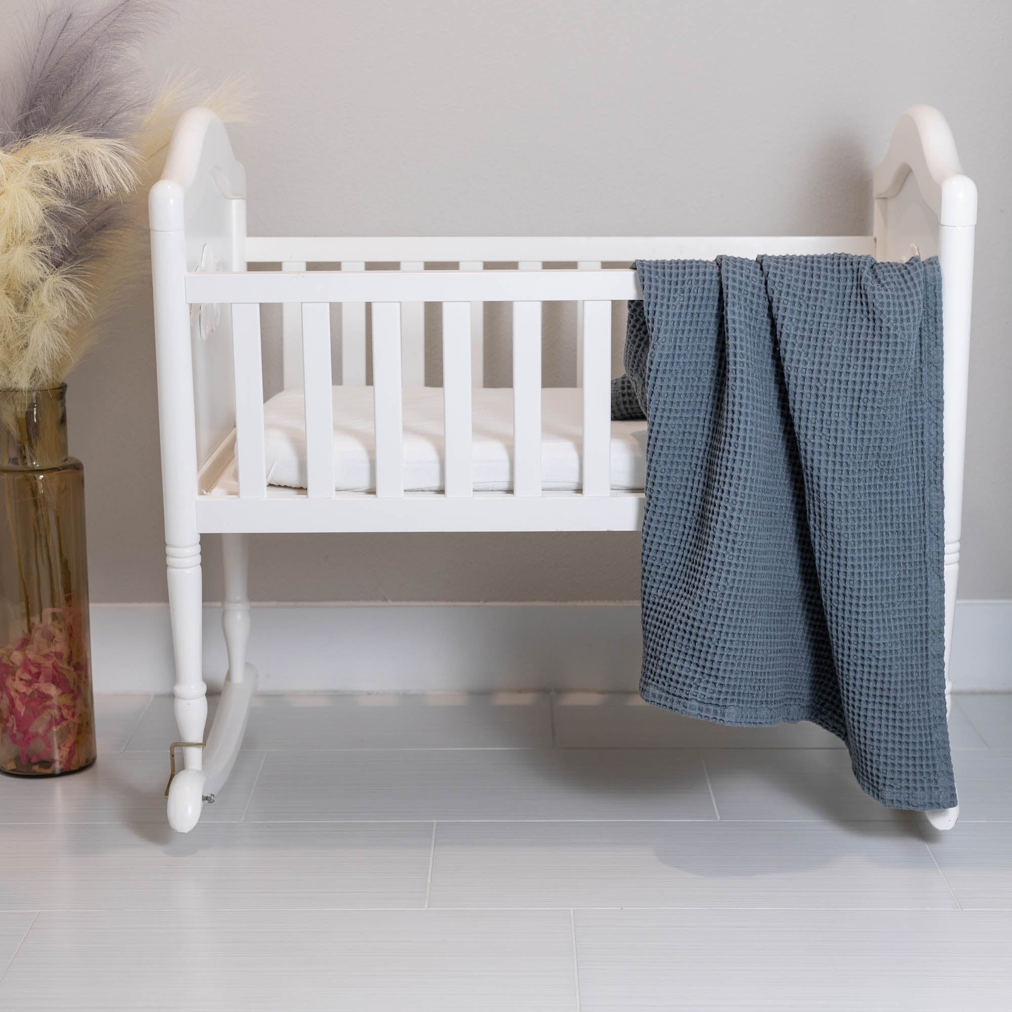 Waffle Baby Blanket home decor with nature-inspired artwork - product view 8