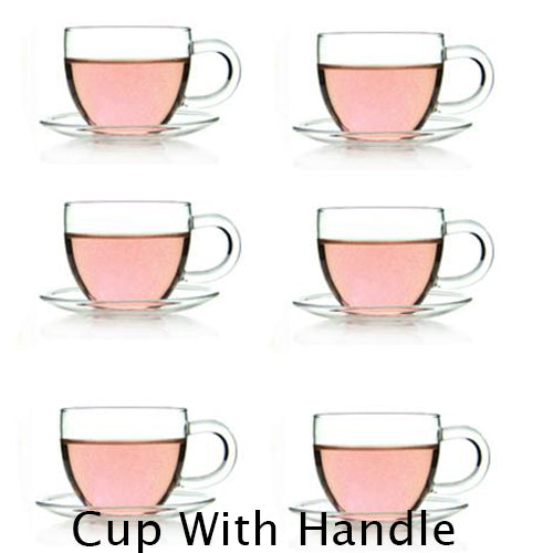 Set of Teapot with Infuser + Warmer and 6 Single Layer Cups with Cup tea set#2 with nature-inspired artwork - product view 2