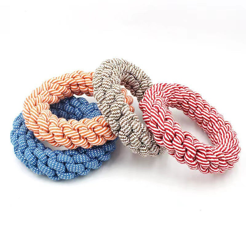Cotton String Molar Braided Ring Knot Toy uncategorized / needs cleanup with nature-inspired artwork - product view 3