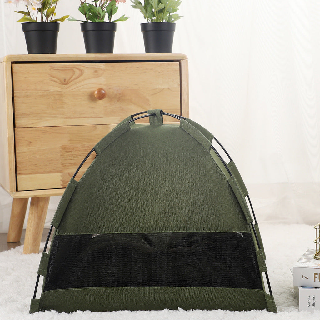 Cat Tent Cooling Mat Dog House Pet Sofa Camping Dog Bed with Cushion uncategorized / needs cleanup with nature-inspired artwork - product view 2