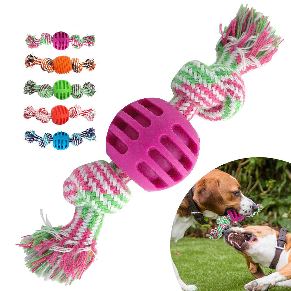 Pet Dog Toy Cotton Rope Double Knot Ball Bite Resistant Tooth uncategorized / needs cleanup with nature-inspired artwork - product view 5