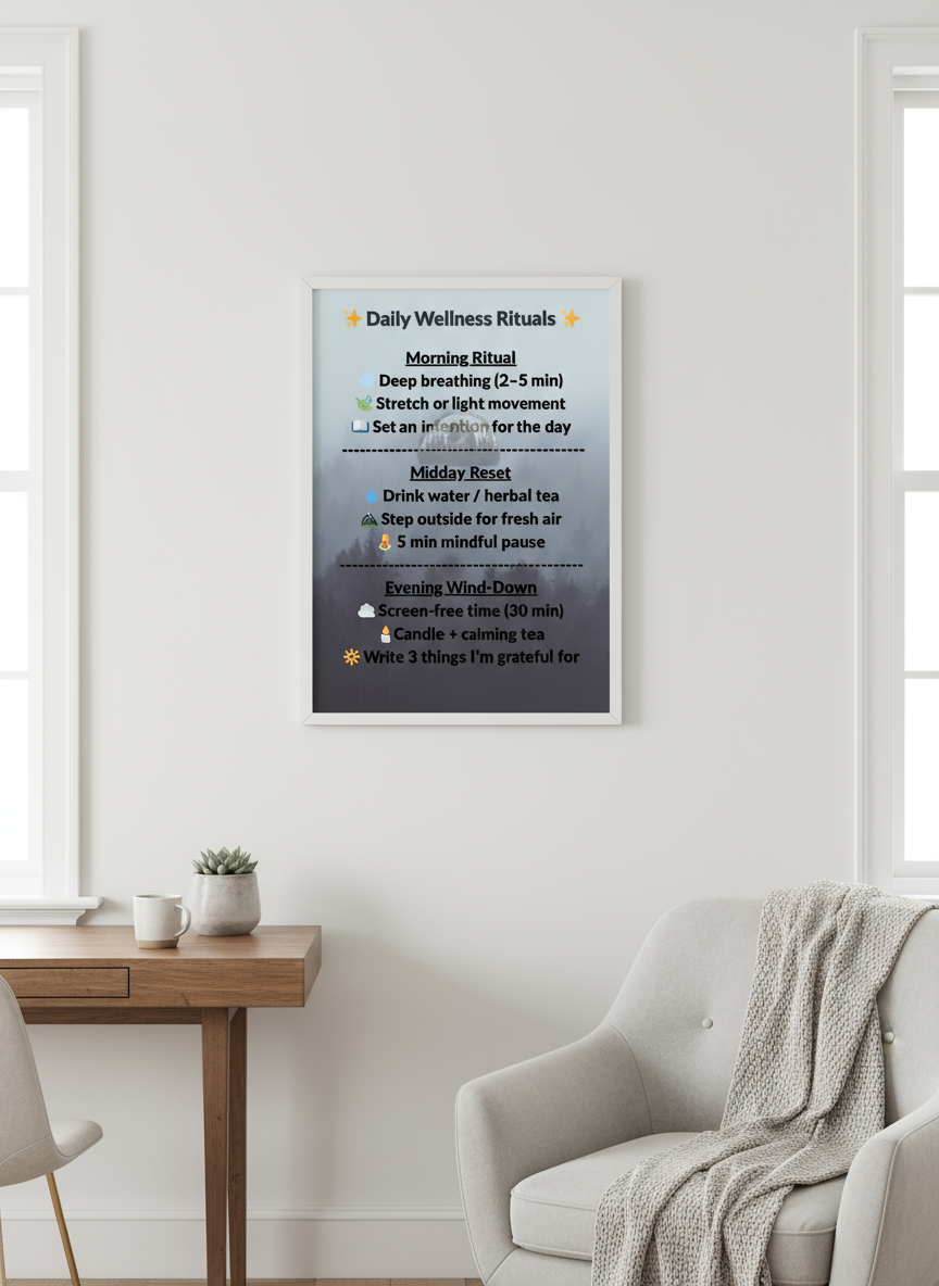 Daily Wellness Rituals Framed Print