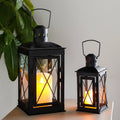 Set of 2 Decorative Candle Lantern Metal Candle Holder Hanging Lantern decorative candle lantern with nature-inspired artwork