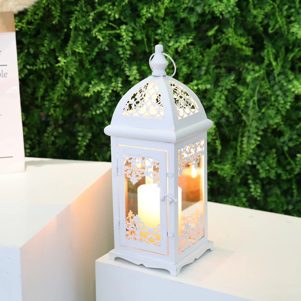 15" High Decorative Candle Lantern decorative candle lanterns with nature-inspired artwork - product view 2