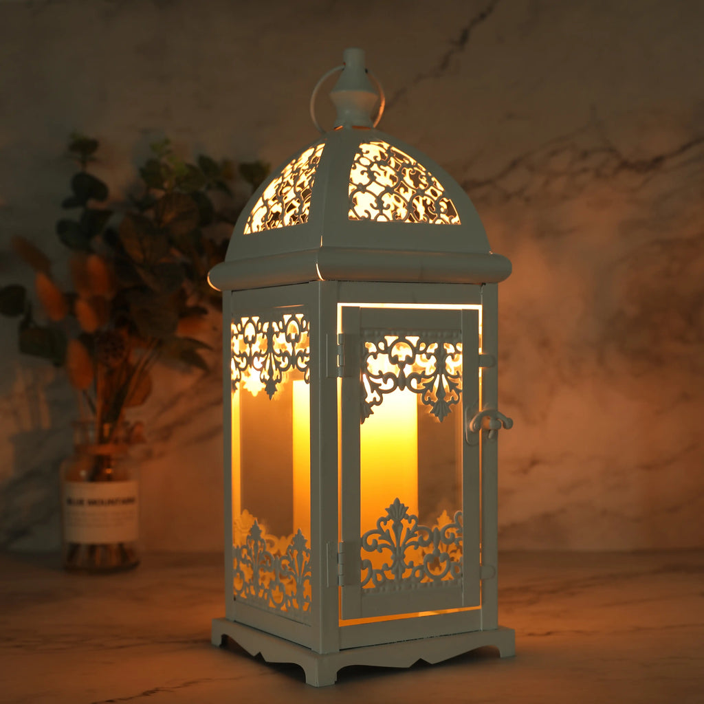 15" High Decorative Candle Lantern decorative candle lanterns with nature-inspired artwork - product view 3