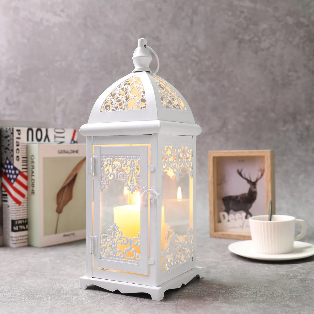 15" High Decorative Candle Lantern decorative candle lanterns with nature-inspired artwork - product view 4